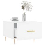 vidaXL Konferenčné stolíky 2 ks lesklé biele 50x50x40 cm kompoz. drevo – Obrázok 4