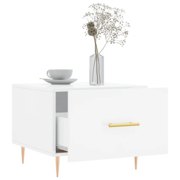 vidaXL Konferenčné stolíky 2 ks lesklé biele 50x50x40 cm kompoz. drevo – Obrázok 4