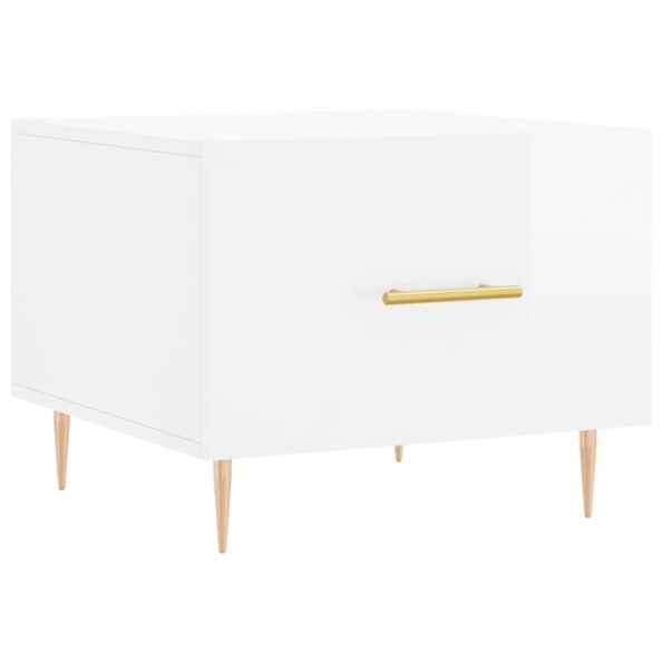 vidaXL Konferenčné stolíky 2 ks lesklé biele 50x50x40 cm kompoz. drevo – Obrázok 5