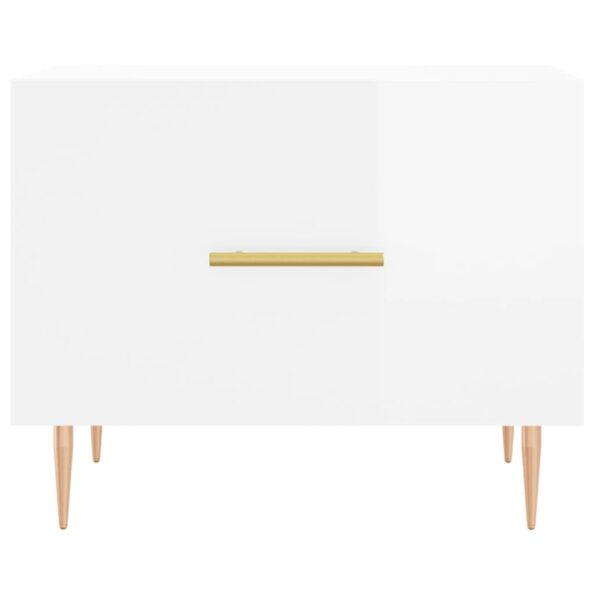 vidaXL Konferenčné stolíky 2 ks lesklé biele 50x50x40 cm kompoz. drevo – Obrázok 6