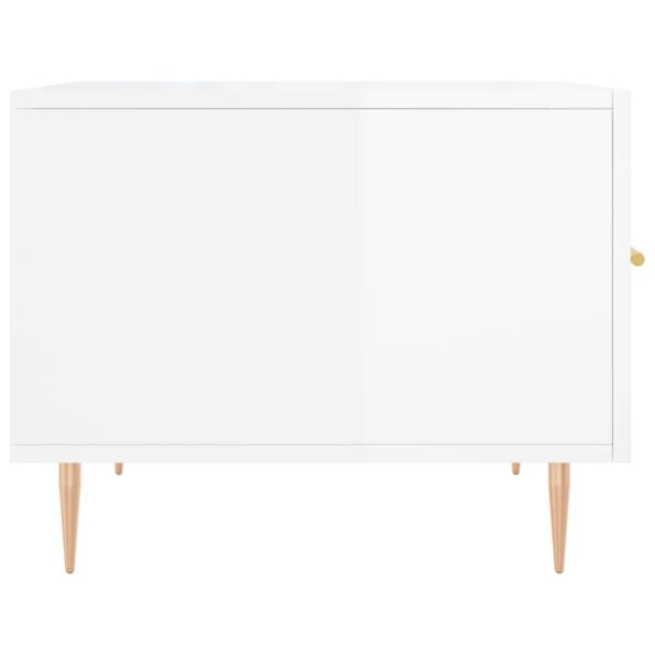 vidaXL Konferenčné stolíky 2 ks lesklé biele 50x50x40 cm kompoz. drevo – Obrázok 8