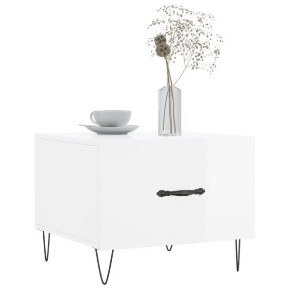 vidaXL Konferenčné stolíky 2 ks lesklé biele 50x50x40 cm kompoz. drevo – Obrázok 3