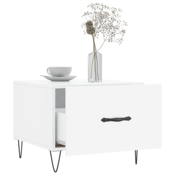 vidaXL Konferenčné stolíky 2 ks lesklé biele 50x50x40 cm kompoz. drevo – Obrázok 4