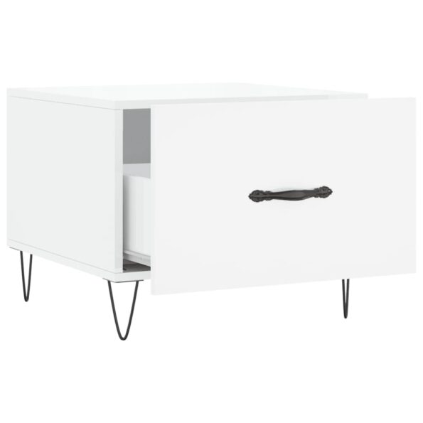 vidaXL Konferenčné stolíky 2 ks lesklé biele 50x50x40 cm kompoz. drevo – Obrázok 7