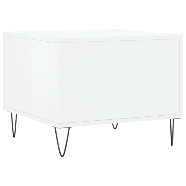 vidaXL Konferenčné stolíky 2 ks lesklé biele 50x50x40 cm kompoz. drevo – Obrázok 9