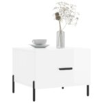vidaXL Konferenčné stolíky 2 ks lesklé biele 50x50x40 cm kompoz. drevo – Obrázok 3