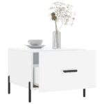 vidaXL Konferenčné stolíky 2 ks lesklé biele 50x50x40 cm kompoz. drevo – Obrázok 4