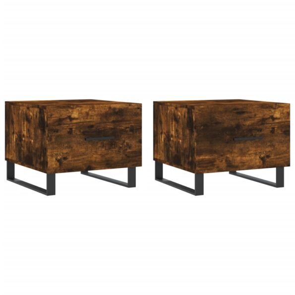 vidaXL Konferenčné stolíky 2 ks dymový dub 50x50x40cm kompozitné drevo – Obrázok 2