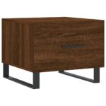 vidaXL Konferenčný stolík hnedý dub 50x50x40 cm spracované drevo – Obrázok 2