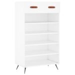 vidaXL Botník biely 60x35x105 cm kompozitné drevo – Obrázok 2