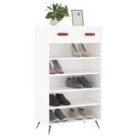 vidaXL Botník biely 60x35x105 cm kompozitné drevo – Obrázok 3