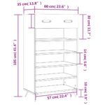 vidaXL Botník lesklý biely 60x35x105 cm spracované drevo – Obrázok 12