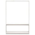 vidaXL Vešiak na šaty s botníkom biely 113x40x157,5cm masívna borovica – Obrázok 4