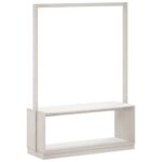 vidaXL Vešiak na šaty s botníkom biely 113x40x157,5cm masívna borovica – Obrázok 6