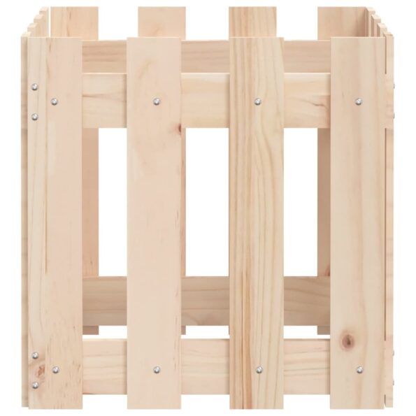 vidaXL Záhradný kvetináč s dizajnom plotu 40x40x40 cm masívna borovica – Obrázok 6