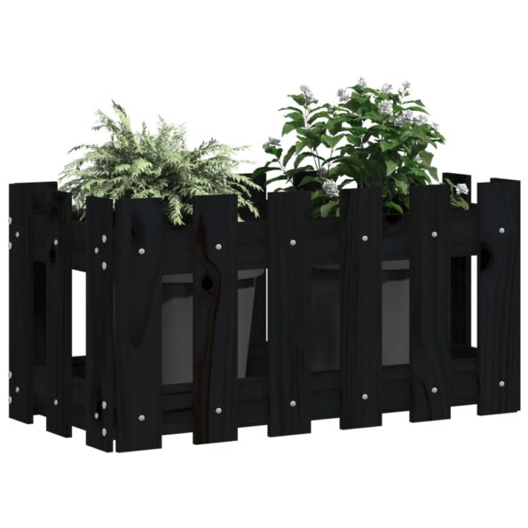 VXL8720845434205_g_en_hd_1.jpg vidaXL Záhradný kvetináč s dizajnom plotu čierny 60x30x30 cm borovica – Obrázok 3