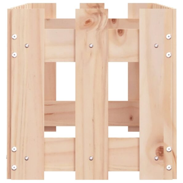 vidaXL Záhradný vyvýšený záhon s dizajnom plotu 100x30x30 cm borovica – Obrázok 6