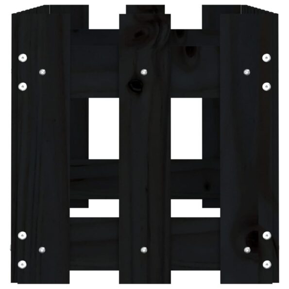 vidaXL Vyvýšený záhon s dizajnom plotu čierny 100x30x30 cm borovica – Obrázok 6