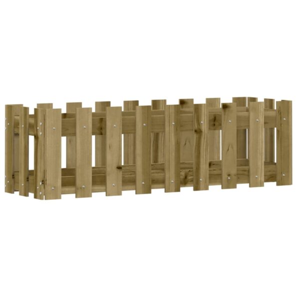 vidaXL Vyvýšený záhon s dizajnom plotu 100x30x30 cm impregn. borovica – Obrázok 2