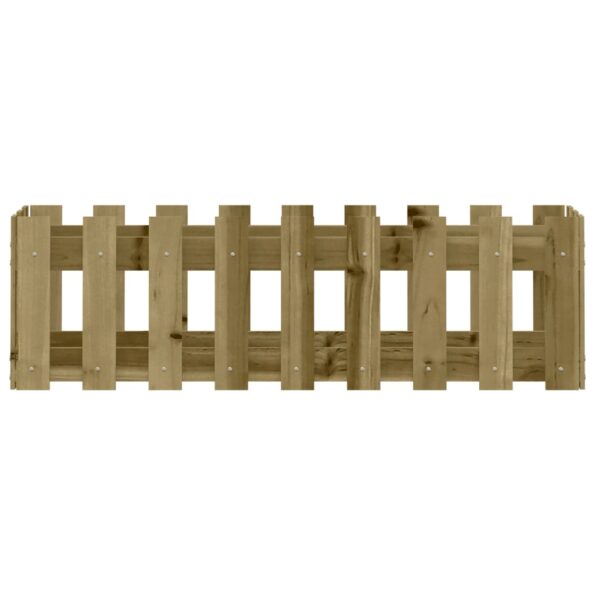 vidaXL Vyvýšený záhon s dizajnom plotu 100x30x30 cm impregn. borovica – Obrázok 5