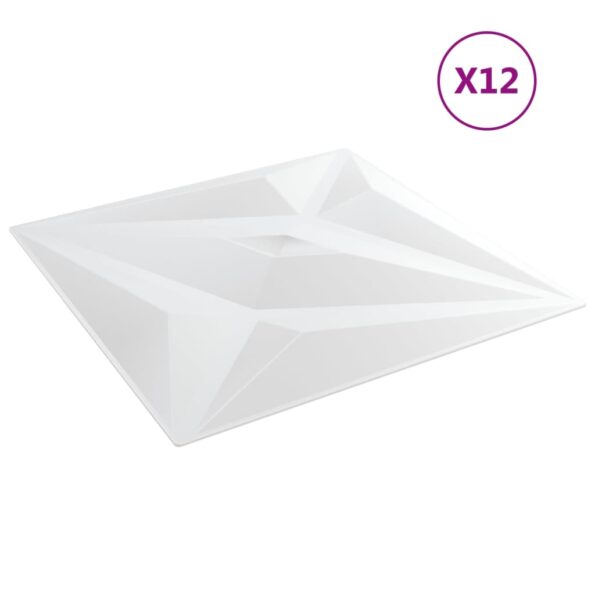 vidaXL Nástenné panely 12 ks biele 50x50 cm EPS 3 m² hviezda – Obrázok 2