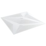 vidaXL Nástenné panely 12 ks biele 50x50 cm EPS 3 m² hviezda – Obrázok 4