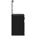 vidaXL Toaletný stolík s LED svetlami čierny 90x42x132,5 cm – Obrázok 6
