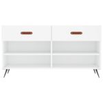 vidaXL Lavička na topánky, biela 102x35x55 cm, kompozitné drevo – Obrázok 6