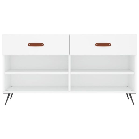 vidaXL Lavička na topánky, biela 102x35x55 cm, kompozitné drevo – Obrázok 6