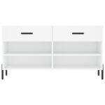 vidaXL Lavička na topánky, biela 102x35x55 cm, kompozitné drevo – Obrázok 6