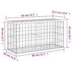 vidaXL Záhradná lavička gabiónový dizajn 83x31,5x42cm masívna borovica – Obrázok 8