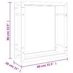 vidaXL Stojan na krbové drevo 80x28x86 cm nehrdzavejúca oceľ – Obrázok 7
