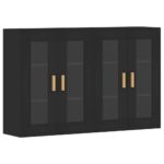 vidaXL Nástenné skrinky 2 ks čierne kompozitné drevo – Obrázok 2