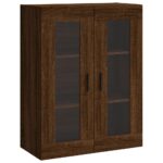 vidaXL Vysoká skrinka hnedý dub 69,5x34x180 cm spracované drevo – Obrázok 5