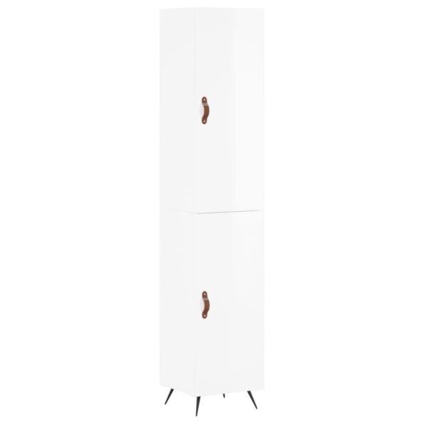 vidaXL Vysoká skrinka biela 34,5x34x180 cm spracované drevo – Obrázok 2