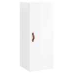 vidaXL Vysoká skrinka biela 34,5x34x180 cm spracované drevo – Obrázok 5