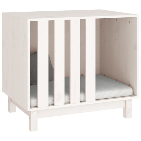 vidaXL Psia búda biela 70x50x62 cm borovicový masív – Obrázok 4