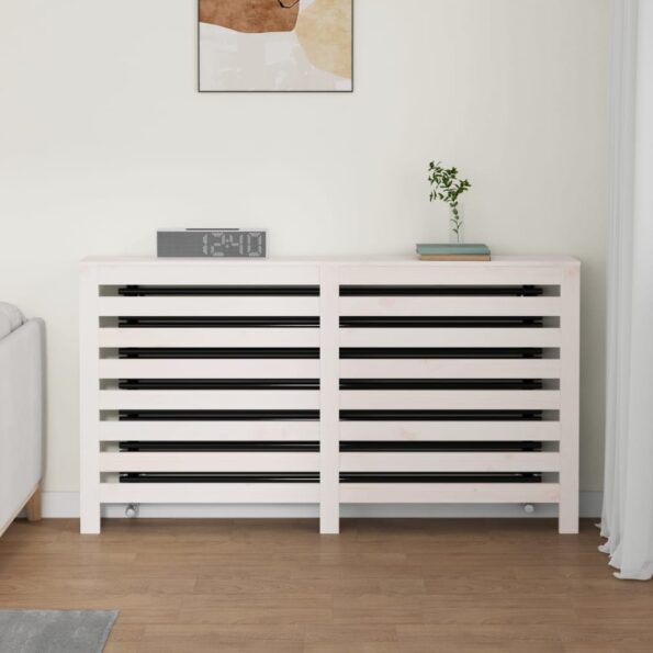 vidaXL Kryt na radiátor biely 153x19x84 cm masívna borovica – Obrázok 3