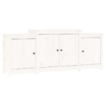 vidaXL Komoda biela 164x37x68 cm borovicový masív – Obrázok 2