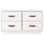 vidaXL Konferenčný stolík biely 80x80x45 cm borovicový masív – Obrázok 6