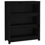 vidaXL Knižnica čierna 80x35x97 cm masívna borovica – Obrázok 2