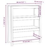 vidaXL Knižnica čierna 80x35x97 cm masívna borovica – Obrázok 8
