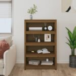 VidaXL Knižnica medovohnedá 80x35x126 cm masívna borovica – Obrázok 3