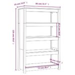 VidaXL Knižnica medovohnedá 80x35x126 cm masívna borovica – Obrázok 8