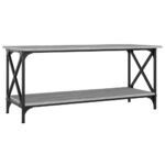 vidaXL Konferenčný stolík Sivý sonoma 100x45x45 cm spr. drevo a železo – Obrázok 2