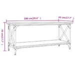vidaXL Konferenčný stolík Sivý sonoma 100x45x45 cm spr. drevo a železo – Obrázok 8