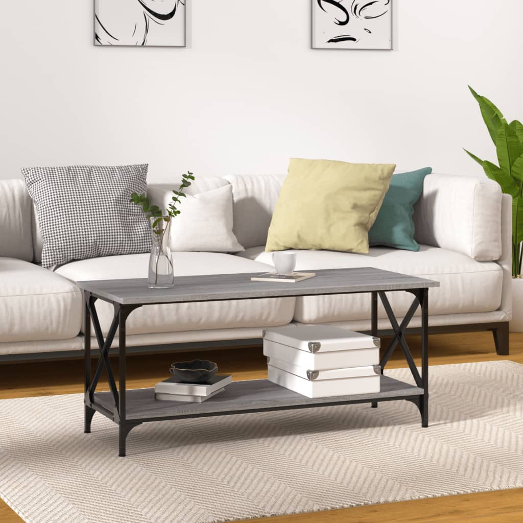 VXL8720845558789_m_en_hd_1.jpg vidaXL Konferenčný stolík Sivý sonoma 100x45x45 cm spr. drevo a železo – Obrázok 1