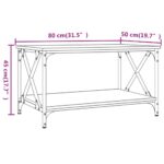 vidaXL Konferenčný stolík čierny 80x50x45 cm sprac. drevo a železo – Obrázok 8