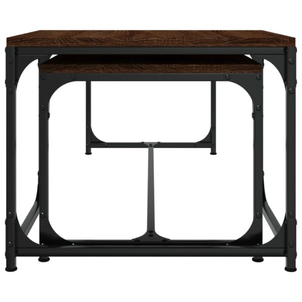 vidaXL Konferenčné stolíky 2 ks hnedý dub spracované drevo – Obrázok 5