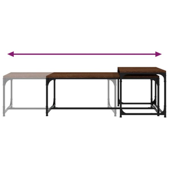 vidaXL Konferenčné stolíky 2 ks hnedý dub spracované drevo – Obrázok 6